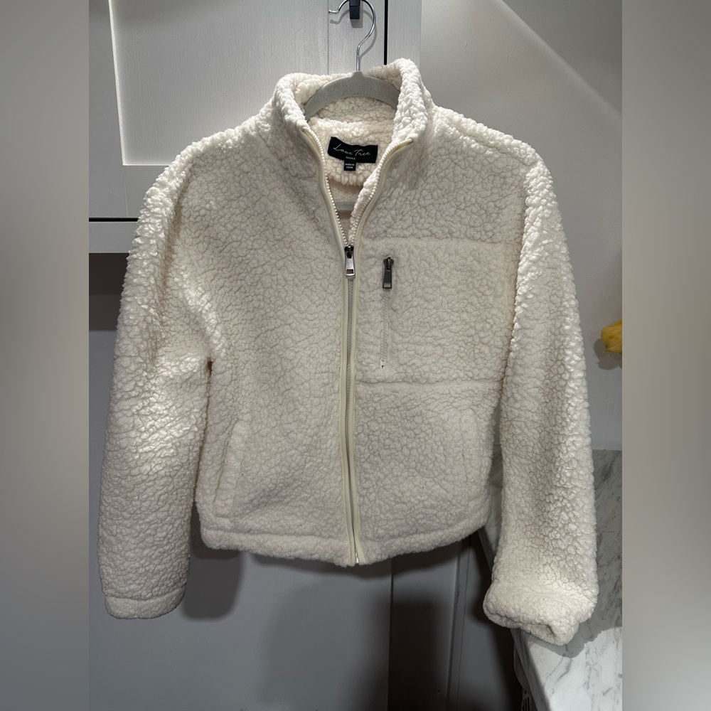 Love Tree Cream Sherpa Kids Puffer Jacket